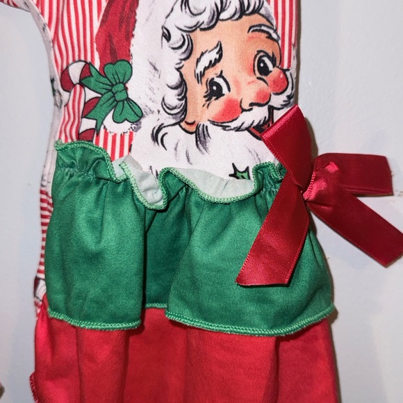 Vintage print Santa Christmas Ruffle Romper 18–24M - Picture 4 of 5